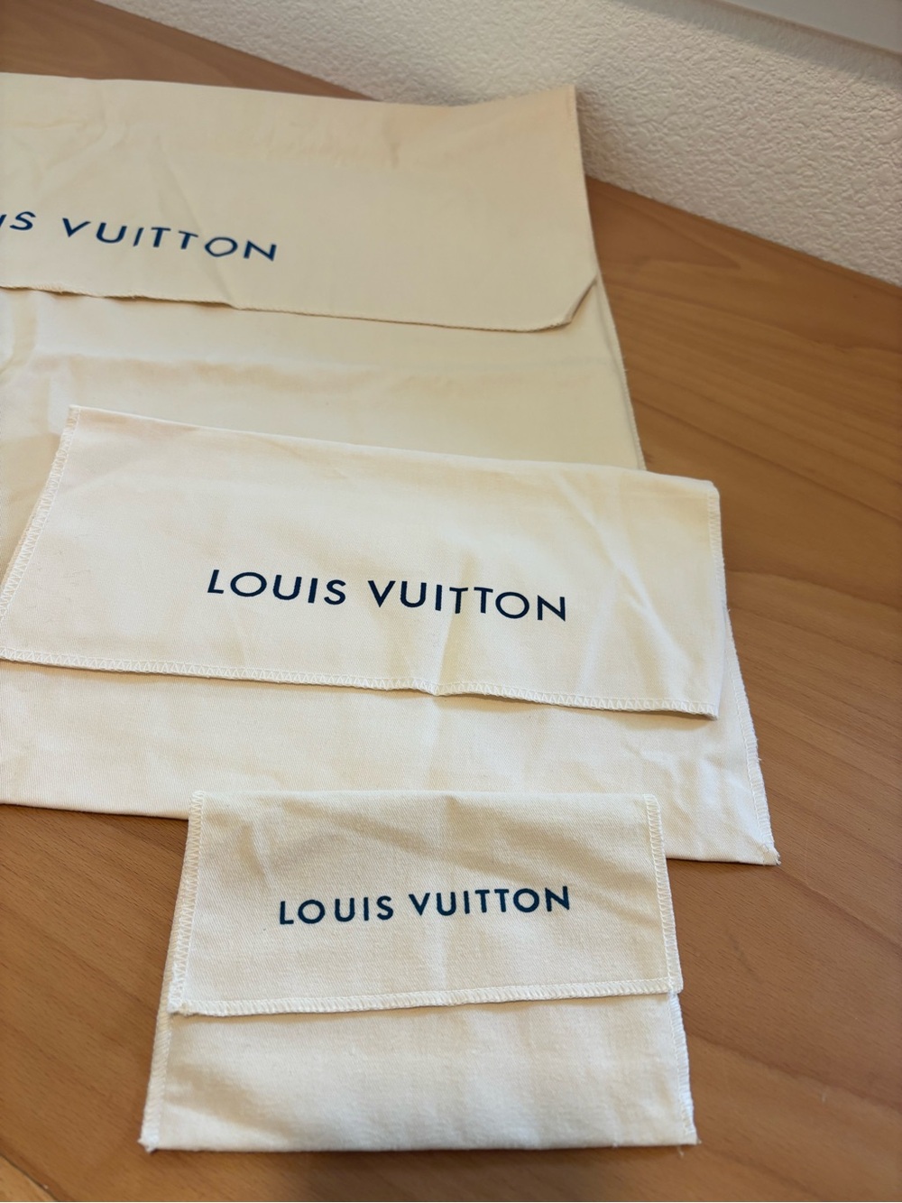 Louis Vuitton Cream Dust Bags Set - 3 Pieces